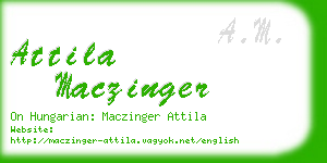 attila maczinger business card